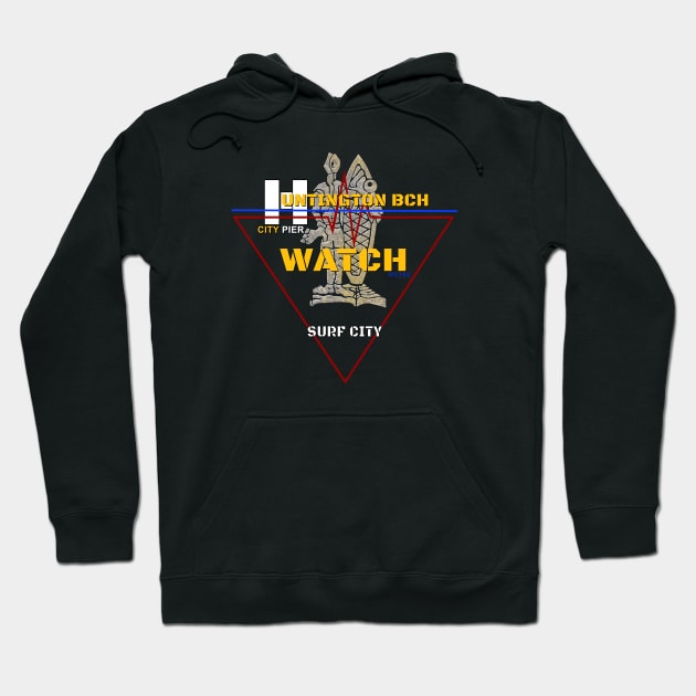 Surf City, Huntington Beach California Hoodie by The Witness